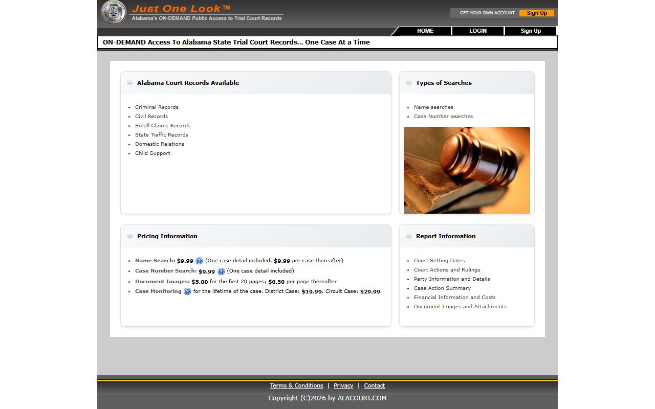 Washington County arrest records AlaCourt Access court charge lookup