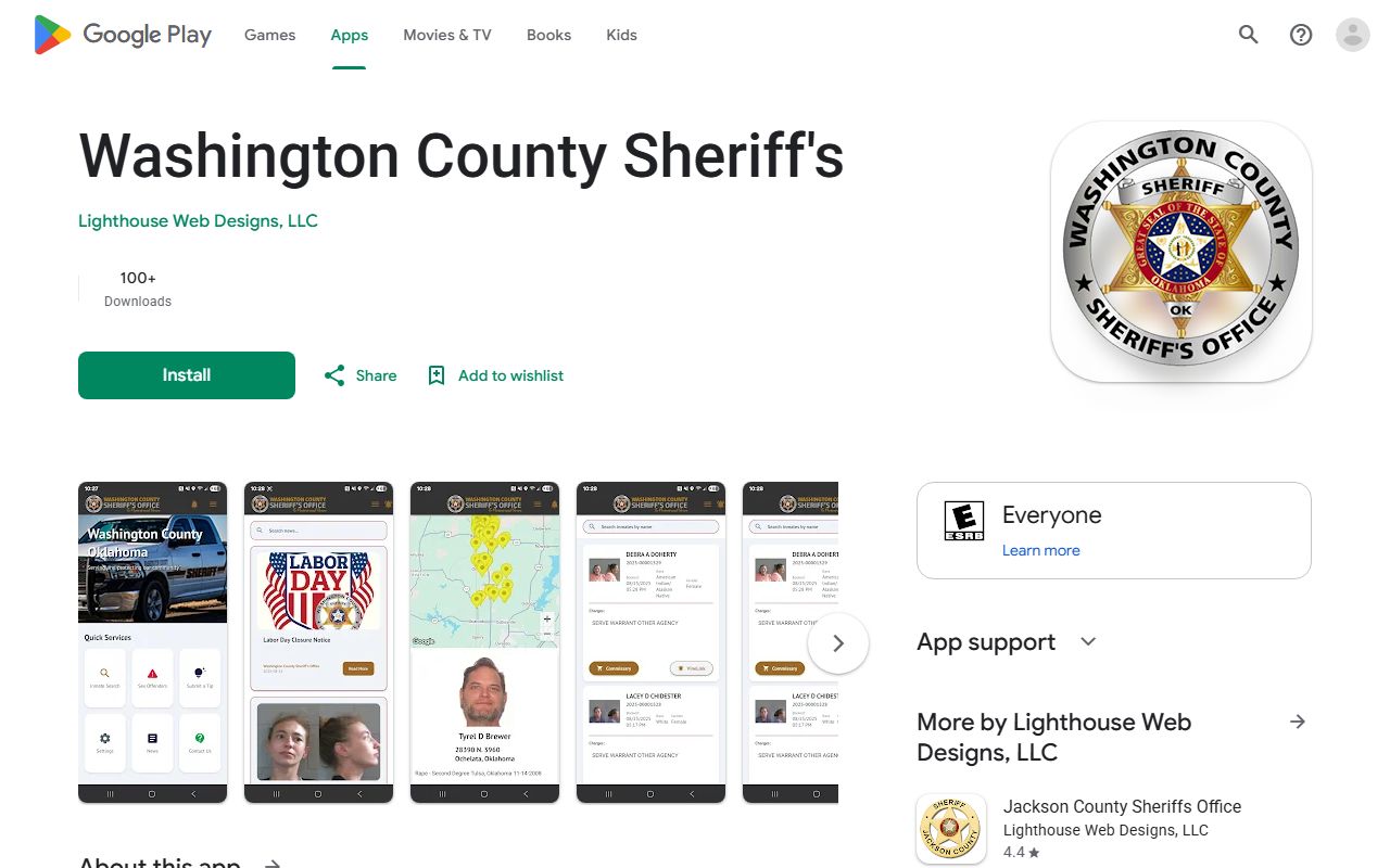 Washington County jail mugshots sheriff app booking details listing